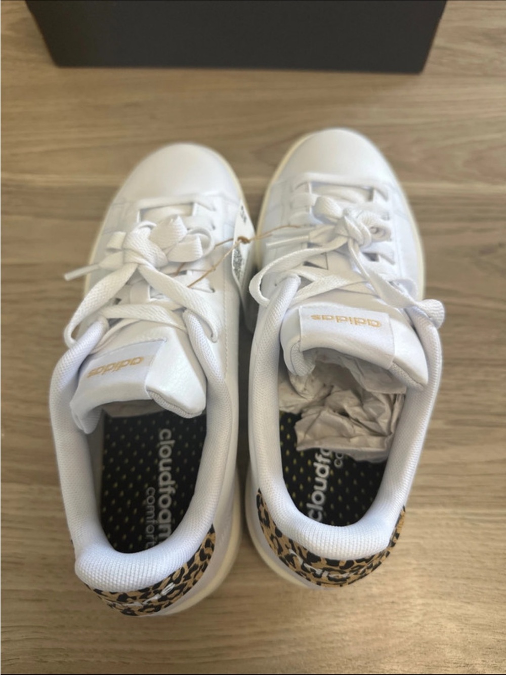 adidas White Sneakers with Leopard Heel Detail - Picture 8 of 9